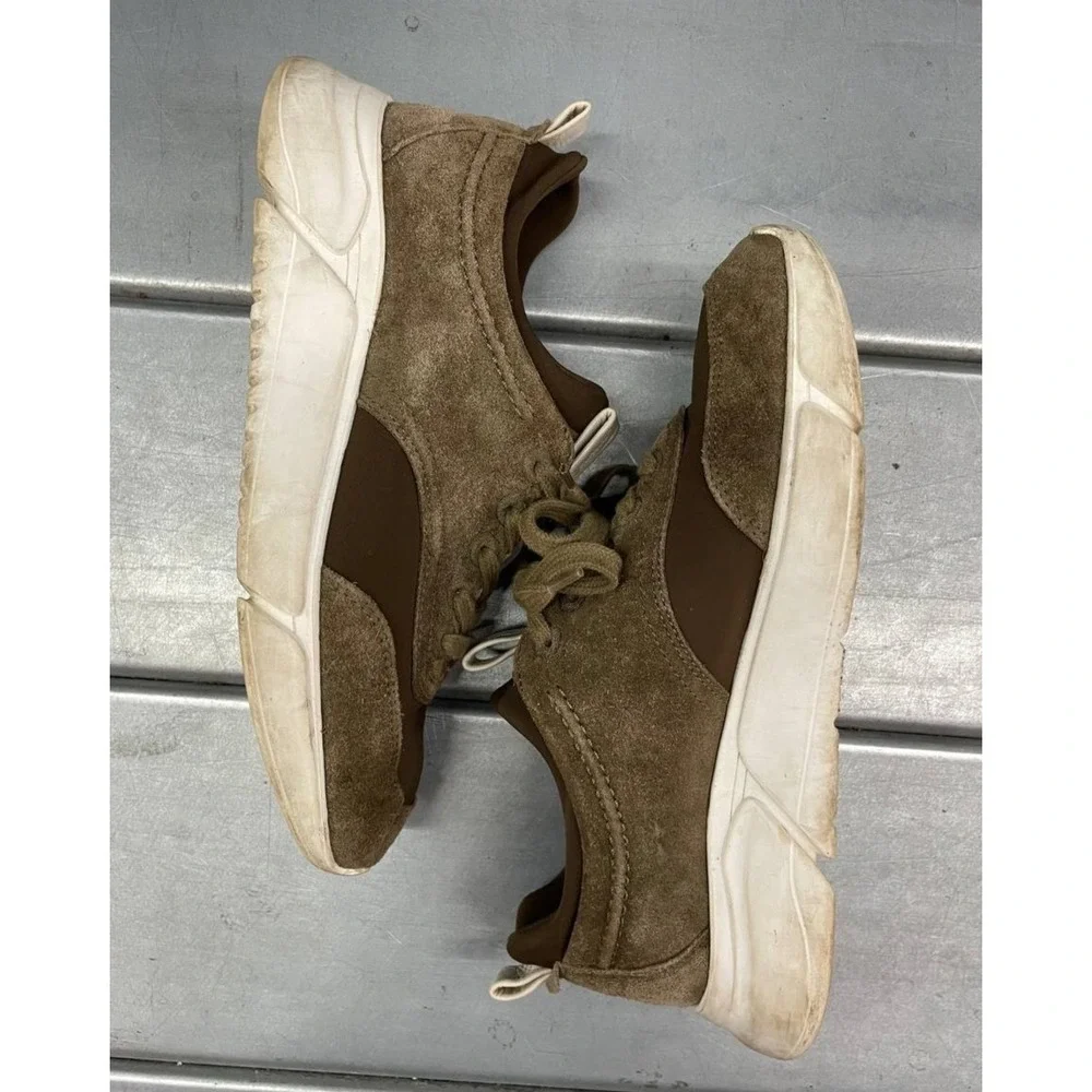 Massimo Dutti Trainers Sneakers Womens‎ EU 39 US 8/8.5 Olive Green Suede, Sock